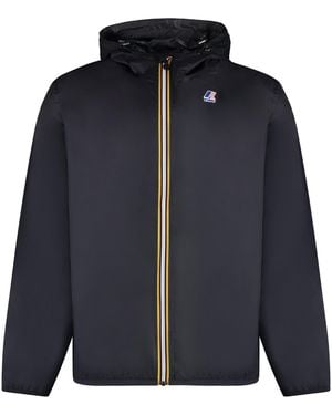 K-Way Claude Hooded Nylon Jacket - Blue