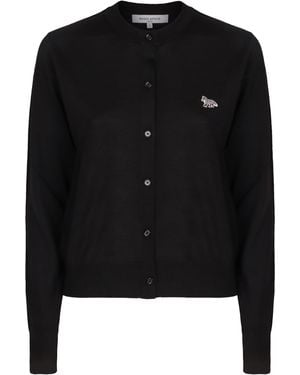 Maison Kitsuné Merino Wool Cardigan - Black