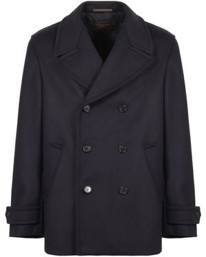 Slowear Double-Breasted Coat - Blue