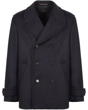 Slowear Double-Breasted Coat - Blue