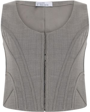 GIUSEPPE DI MORABITO Short Bustier With Hooks - Grey