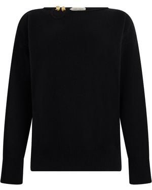 Alberta Ferretti Sweater With Golden Detail - Black