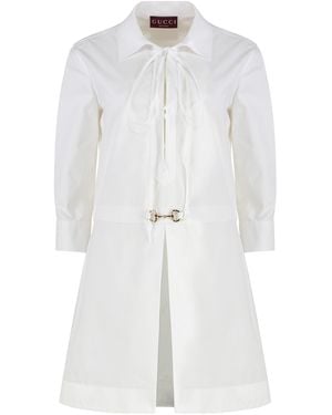 Gucci Cotton Poplin Shirtdress - White