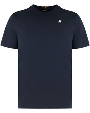K-Way Odom Letitrain Cotton Crew-Neck T-Shirt - Blue