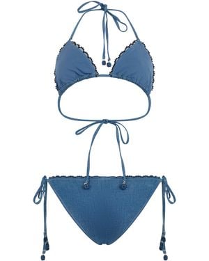 Zimmermann Costume a Due Pezzi con ricami - Blu