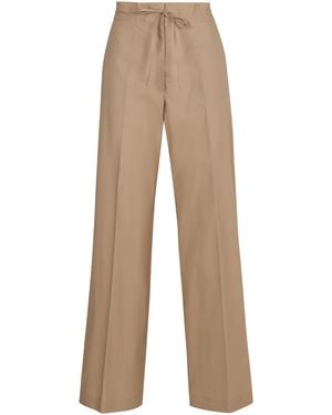 P.A.R.O.S.H. Cotton Wide-Leg Trousers - Natural