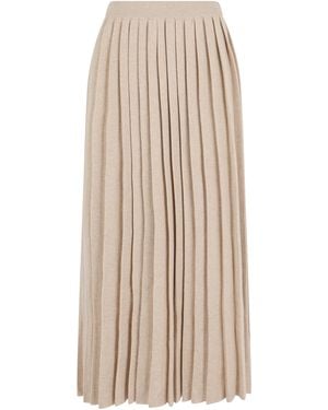Fabiana Filippi Pleated Long Skirt Virgin Wool - Natural
