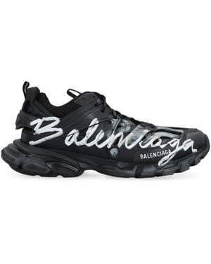 Balenciaga Track Signature Low-Top Trainers Polyurethane; Polyester Trainers - Black