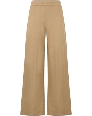 120% Lino Wide Linen Pants - Natural