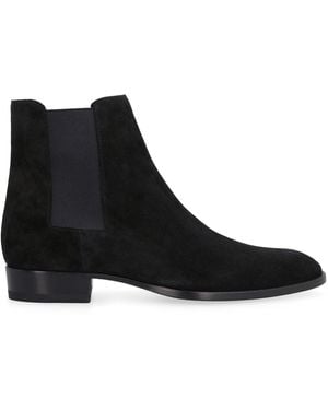 Saint Laurent Suede Leather Wyatt Chelsea Boots For - Black