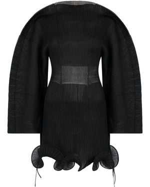 Cult Gaia Pleated Dress With Wide Sleeves - Black