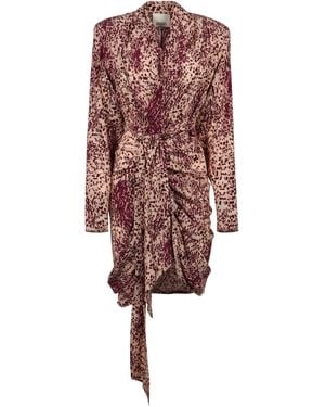 Isabel Marant Cleora Long-Sleeved Dress - Red