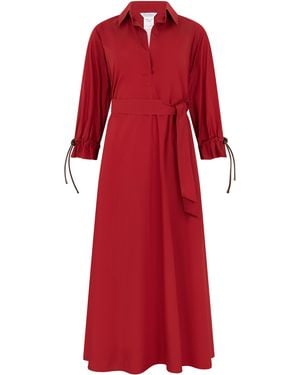 Max Mara Cotton Chemisier Dress - Red