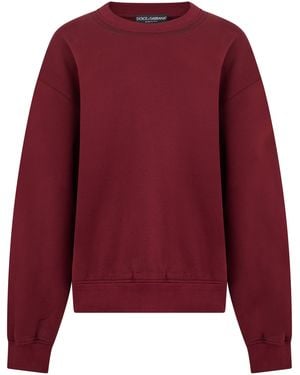 Dolce & Gabbana Crew Neck Sweatshirt With Long Sleeves - Red