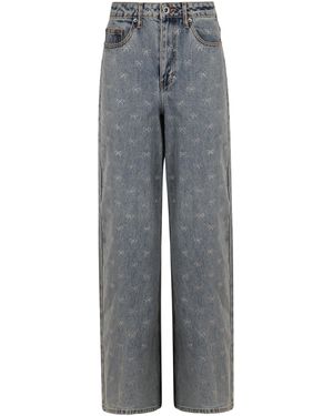 Self-Portrait Jeans wide-leg - Grigio