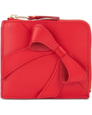 Comme des Garçons Portafoglio in pelle con fiocco - Rosso