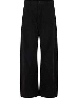Laminar Straight Velvet Trousers - Black