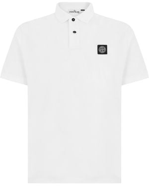 Stone Island Cotton Polo With Short Sleeves - White