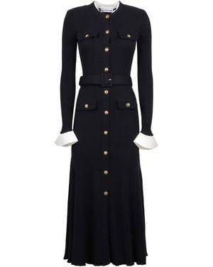 Self-Portrait Dress Midi - Black