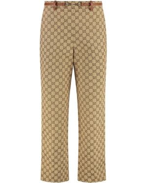 Gucci Olive Green GG Fabric Pant | Lyst