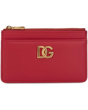 Dolce & Gabbana Leather Card Holder With Zip - Red