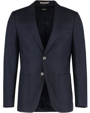 BOSS Single-Breasted Two-Button Jacket - Blue