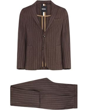 BOSS Hanry Linen Two-Pieces Suit - Brown