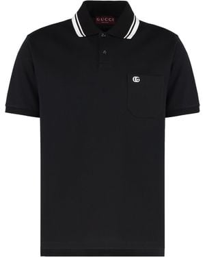 Gucci Polo in piquet di cotone stretch - Nero