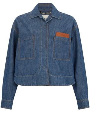 Fendi Denim Jacket Made Of Cotton - Blue
