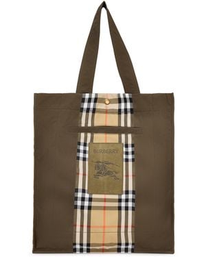 Burberry Borsa tote a quadri - Neutro