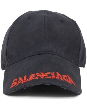 Balenciaga Berretto in cotone con visiera curva - Blu