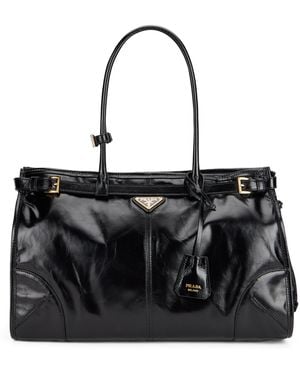 Prada Borsa a mano Bonnie grande in pelle - Nero
