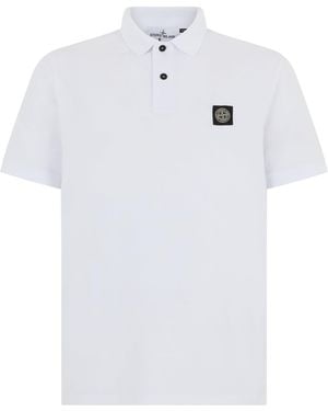 Stone Island Cotton Polo With Short Sleeves - White