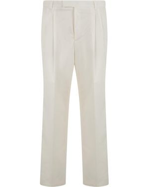 BOSS Pants With Pleats - White