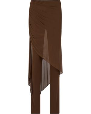GIUSEPPE DI MORABITO Trousers With Ruffles - Brown