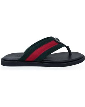 Gucci Infradito Con logo metallico - Nero