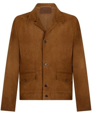 Prada Giacca corta in pelle scamosciata - Marrone