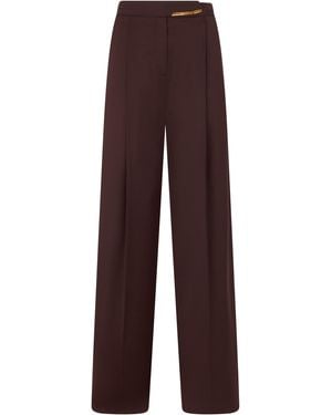 Elisabetta Franchi Wide-Leg Pants With Metallic Detail - Purple