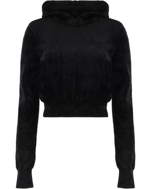 Alexander Wang Felpa con cappuccio e logo - Nero