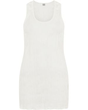 TOTEME Crinkled Knit Tank Top Wrinkled Effect - White
