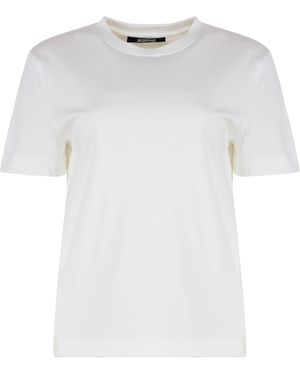 Jacquemus Gros Grain Cotton Crew-Neck T-Shirt - White