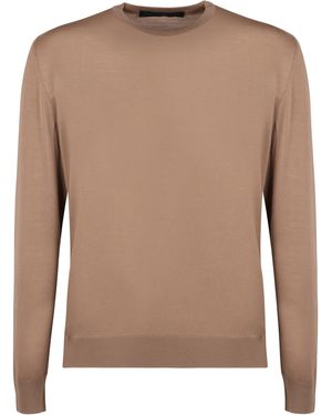 Kiton Maglione girocollo in lana - Marrone