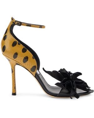 Jimmy Choo Printed Leather Sandals - Metallic