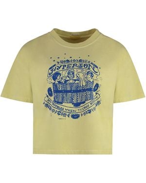 Mother Cotton Crew-Neck T-Shirt - Yellow