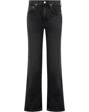 Agolde Flared Denim Trousers - Black