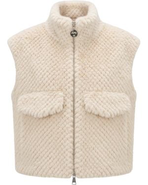 High Society Gilet in eco pelliccia - Neutro