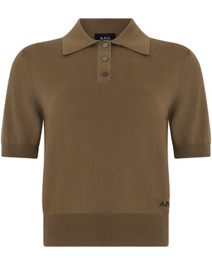 A.P.C. Cotton Knit Polo - Green