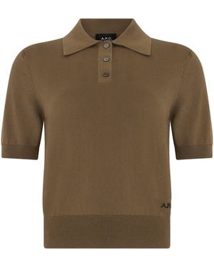 A.P.C. Cotton Knit Polo - Green