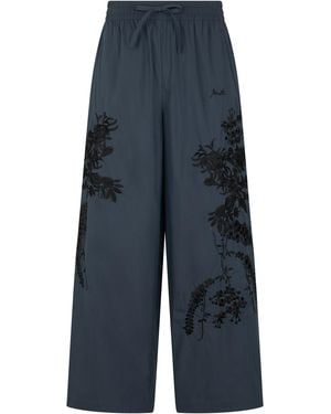 P.A.R.O.S.H. Baggy Trousers With Embroidery - Blue