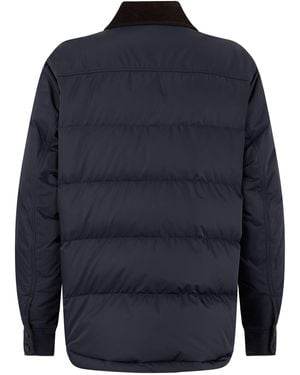Moncler Padded Jacket With Pointed Collar - Blue